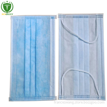 Disposable surgical nonwoven face mask with ear-loop